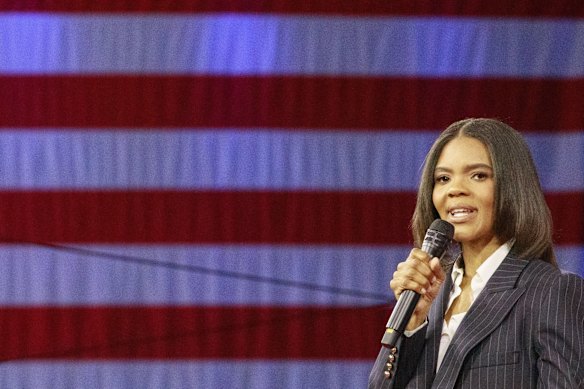 Right-wing commentator Candace Owens speaks at the Conservative Political Action Conference in Florida in 2022.