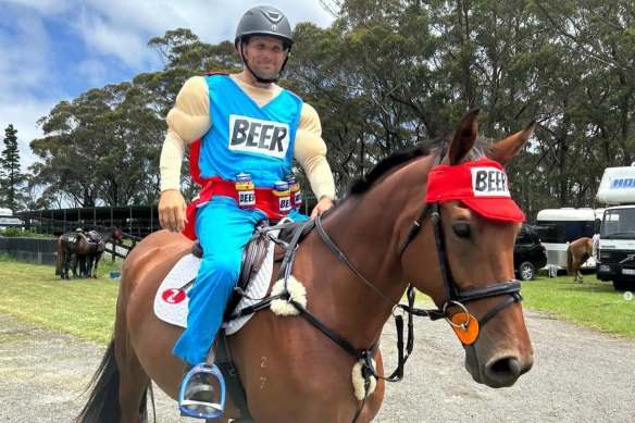 Shane Rose in a Duffman outfit at the Wallaby Hill Extravanganza.