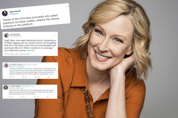 7.30 presenter Leigh Sales has faced criticism for her coverage of the Victorian lockdowns. 