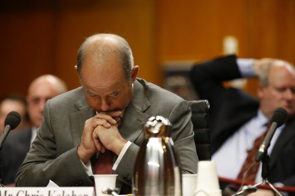 Former IOOF chief executive Chris Kelaher at a Senate hearing in 2015.