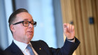 Qantas chief executive Alan Joyce addresses business leaders at the recent Building a Sustainable Future roundtable.