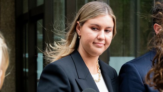 Brittany Higgins leaves the Federal Law Court