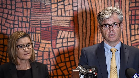 Wesley College principal Nick Evans and St Kilda Road campus head Kim Bence.