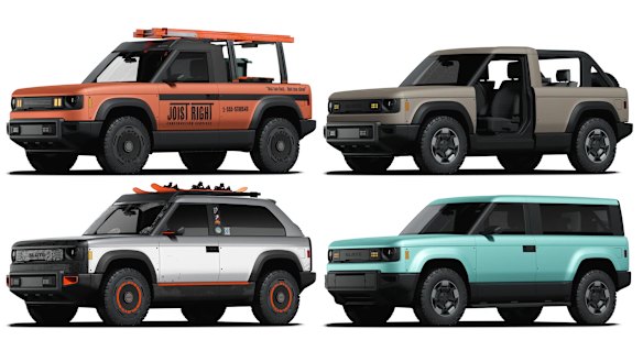 Some examples of modified Slate vehicles, as shown on the company’s website.