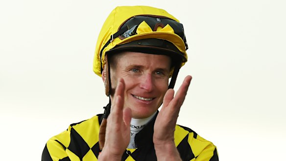 James McDonald after winning on Autumn Glow.