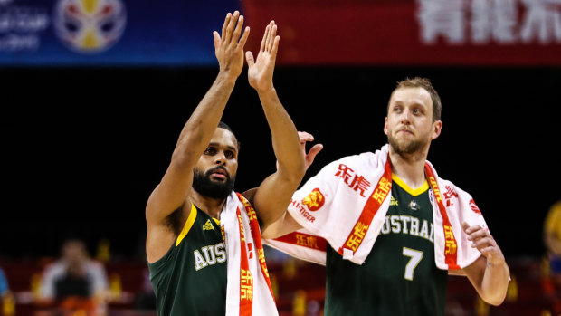 Patty Mills (left) and Joe Ingles were again critical for the undefeated Australians.