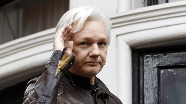 WikiLeaks founder Julian Assange pictured at the embassy in May, 2017.