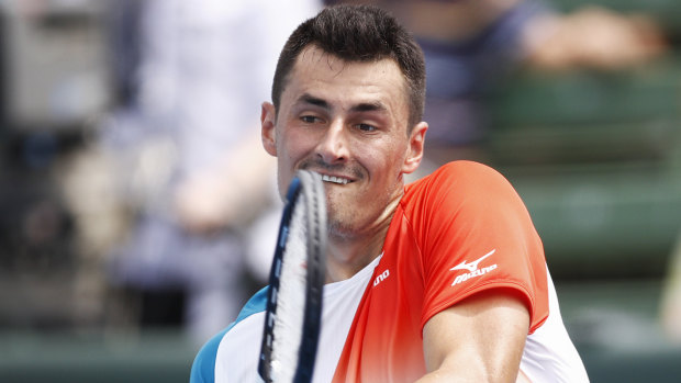 Bernard Tomic has notched a win in New York.