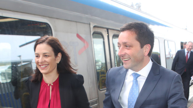 Opposition Leader Matthew Guy and his wife Renae Guy 