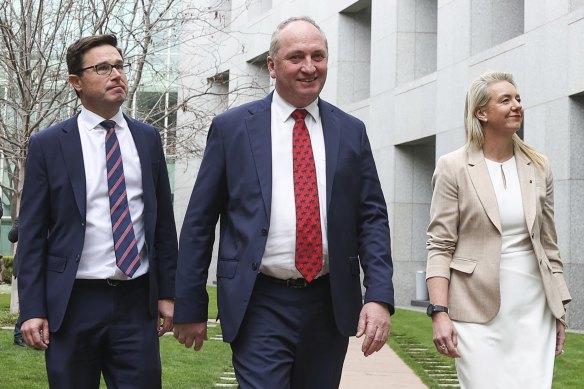 David Littleproud is demanding bigger financial incentives for farmers, while Barnaby Joyce has demanded to know the cost of any climate policy change and Bridget McKenzie says they won’t be signing any blank cheques.