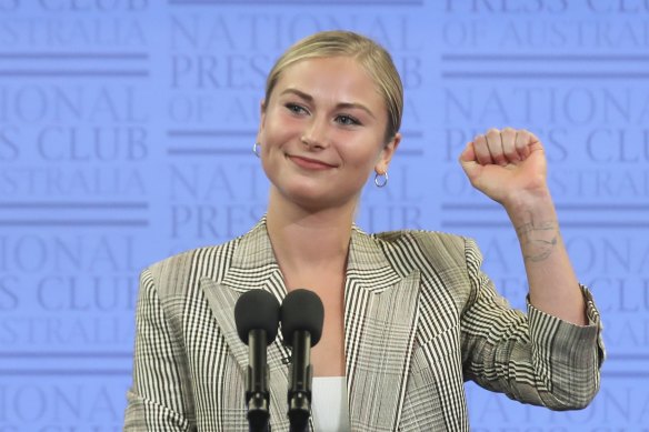 Grace Tame, at the National Press Club, is changing the national conversation.