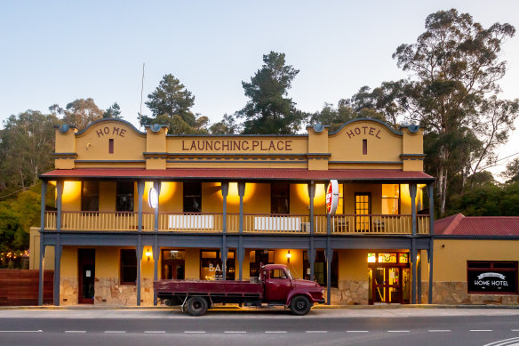 The newly renovated Launching Place Home Hotel, just off the Warburton Rail Trail.