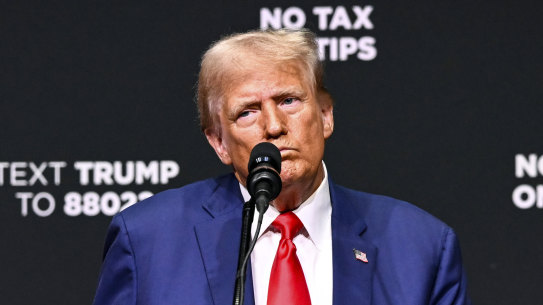 Republican presidential nominee Donald Trump speaks at a campaign rally this week.