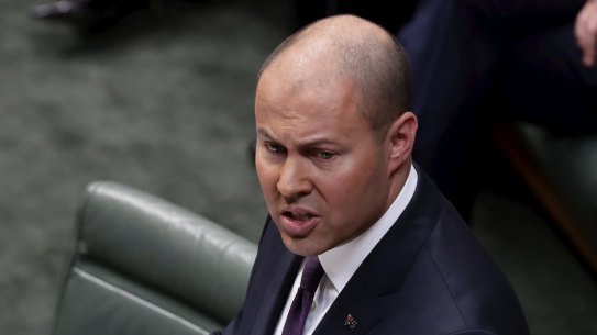 Treasurer Josh Frydenberg delivering last year's budget which forecast a surplus of $7.1 billion and a lid on spending. Now facing a deficit of more than $200 billion, the treasurer is being urged to lift spending.