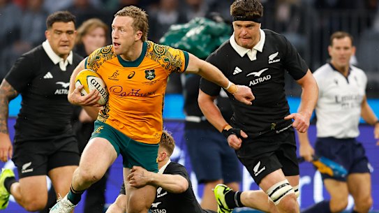 Harry Potter breaks free against the All Blacks.