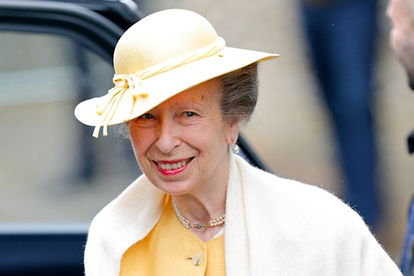 Princess Anne, Princess Royal attends the wedding of Peter Phillips and Harriet Sperling at All Saints’ Church.