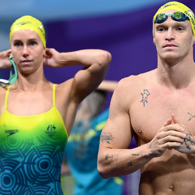 Cody Simpson and partner Emma McKeon at the 2022 Commonwealth Games in Birmingham.