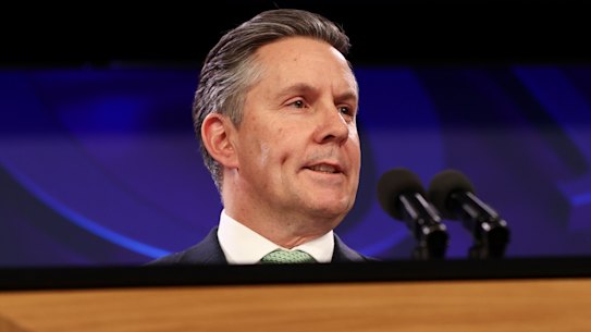 Minister for the NDIS Mark Butler addresses the National Press Club in Canberra on Wednesday.
