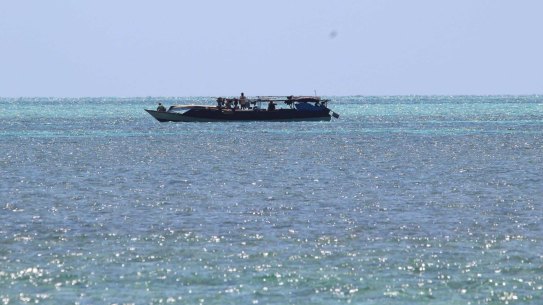 Indonesian vessels fishing illegally at Rowley Shoals. 