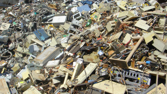 Almost all of the components in TVs and computers can be recycled, but almost none of them are.