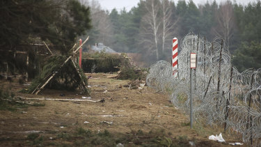 A deserted migrant camp at the Belarus-Poland border near Grodno on Thursday.
