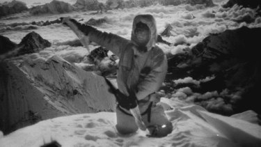Greg Mortimer on the summit of Mount Everest. 