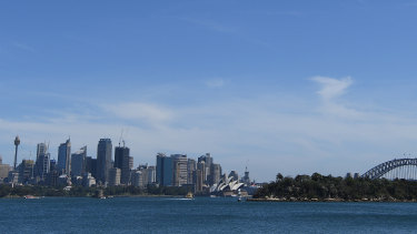 View of Sydney Harbour today, taken from near where Arthur Streeton painted his panorama. 
