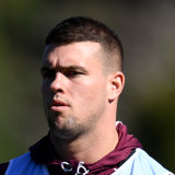 Darcy Lussick at training with Manly Sea Eagles in 2017.