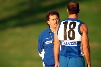 Wayne Carey and his long-term coach Denis Pagan in 1999.
