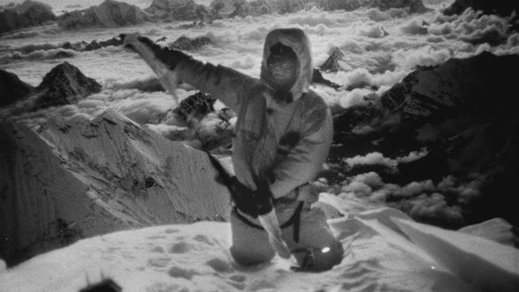 Greg Mortimer on the summit of Mount Everest. 
