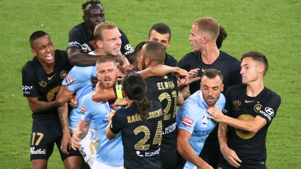 Tensions boil over at AAMI Park.