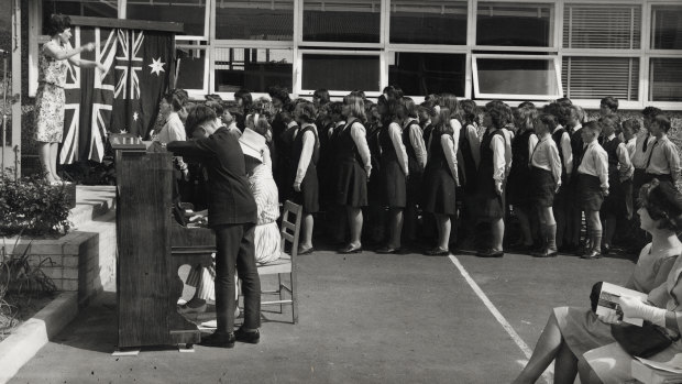 A Westall High School assembly in 1966. 