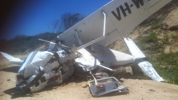 A 29-year-old British backpacker died and two of the three other passengers, including pilot Les Woodall, were seriously injured when this Cessna 172 crashed near Middle Island.