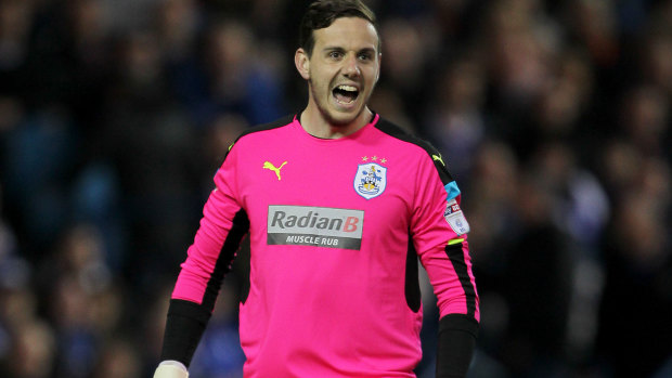 On the move: Danny Ward, seen here on loan at Huddersfield, is going to Leicester.