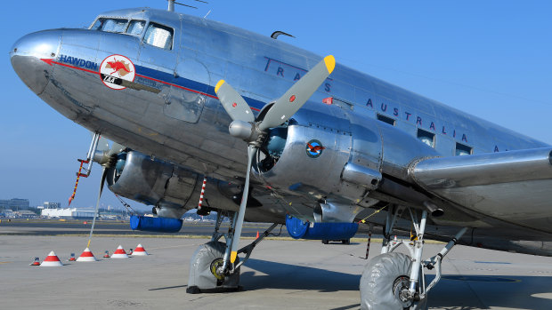 A vintage DC3 aircraft was the backdrop for the occasion.