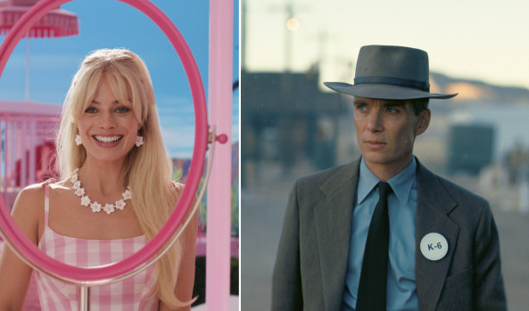 Margot Robbie in Barbie and Cillian Murphy in Oppenheimer.