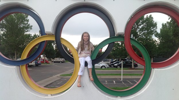 A young Holly Harris dreaming of the Olympics. 