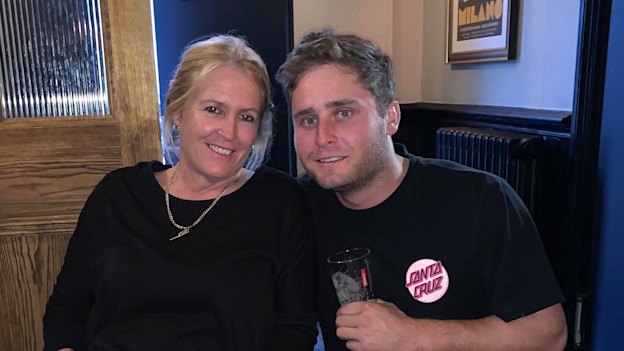 Nick Bertus with his mum, Merryn.
