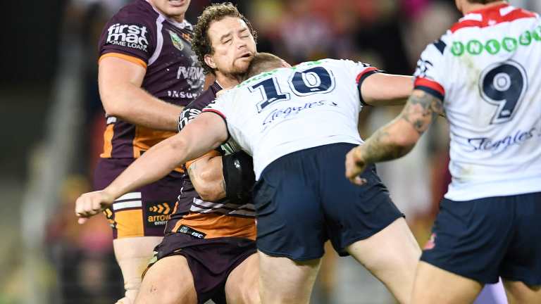 Repeat offender: Napa's head-first tackle on Korbin Sims earlier in the season left the Broncos forward with a broken jaw.