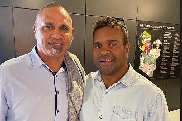 Chris Lewis and Byron Pickett at last year’s AFL grand final.