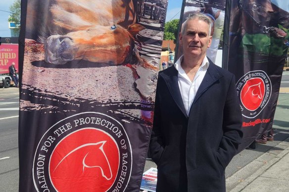 Elio Celotto outside of Caulfield racecourse.