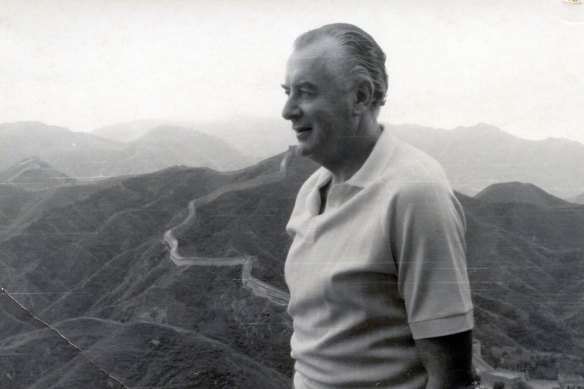 Gough Whitlam on the Great Wall in a visit to China in 1971.