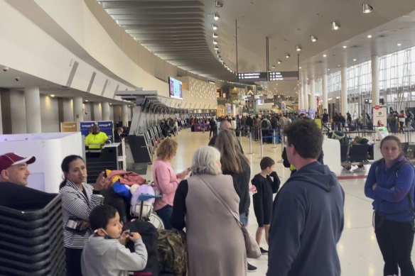 Perth Airport lines on Tuesday afternoon. 