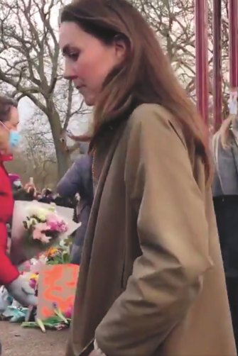 Kate Middleton during her visit to the Sarah Everard memorial.