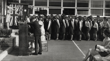 A Westall High School assembly in 1966. 