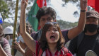 Thousands of people joined demonstrations in the main city of Yangon. 