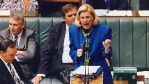 Sports Minister Ros Kelly fielded opposition queries into the " sports rorts" affair for weeks. February 20, 1994 