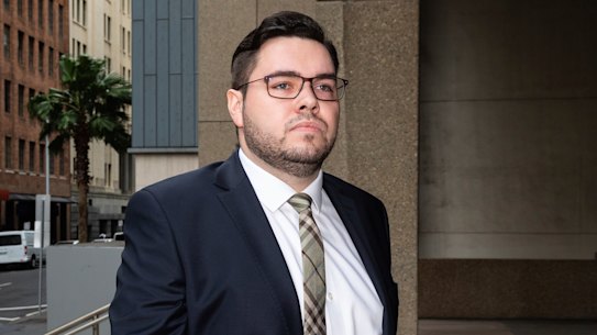 Former NSW Liberal staffer Bruce Lehrmann arriving at the Federal Court in Sydney on Thursday.