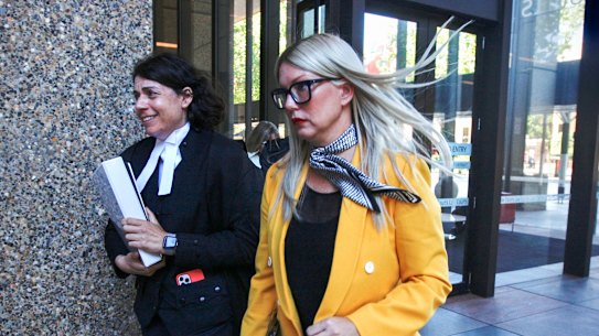 Elaine Stead, right, with her barrister Sue Chrysanthou SC.