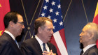 Steven Mnuchin, Robert Lighthizer and Liu He pictured a year ago. Until Tuesday, there had been no formal dialogue between the three since May this year.
